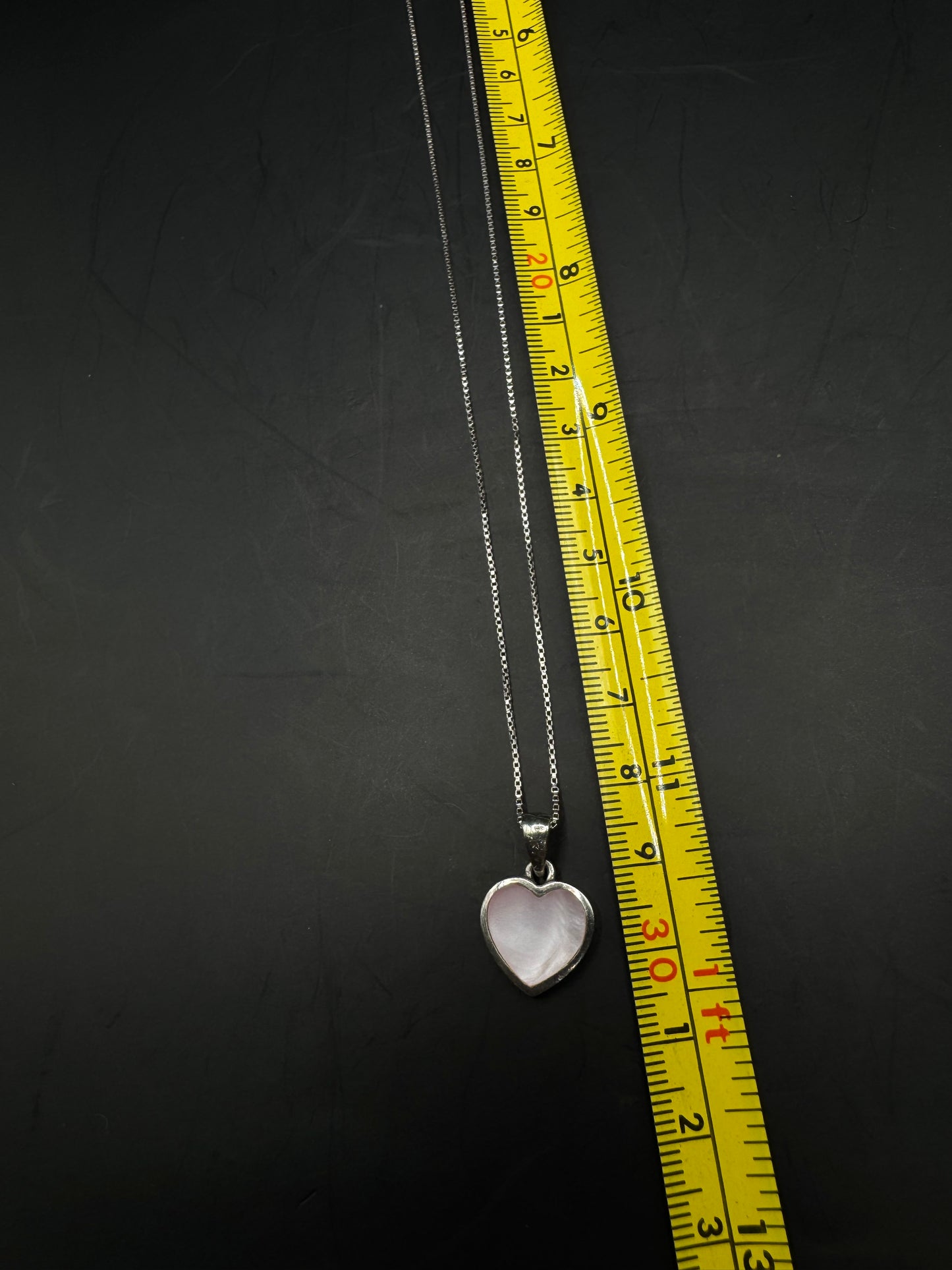 Sterling Silver Heart Pendant Necklace – 22” Chain