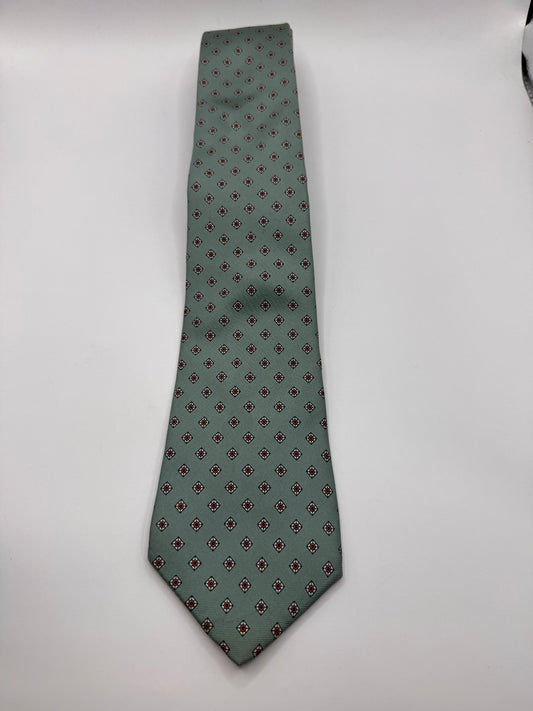 Vintage Nino Cerruti 100% Silk Tie – Light Blue Geometric Pattern, 57” x 3.5”