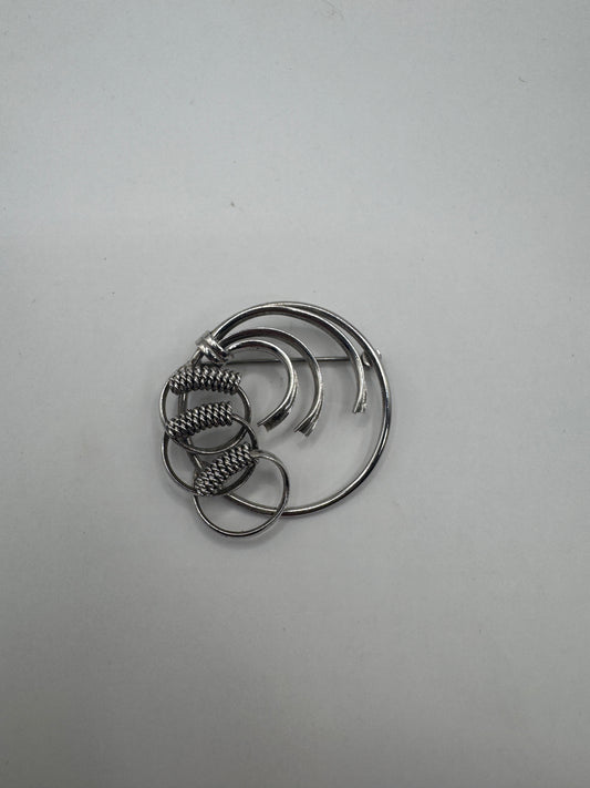 Vintage BOND BOYD Sterling Silver Modernist Circle Brooch