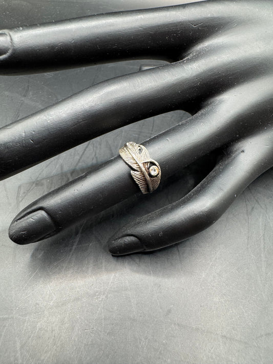 Sterling Silver Feather Ring - Size 5