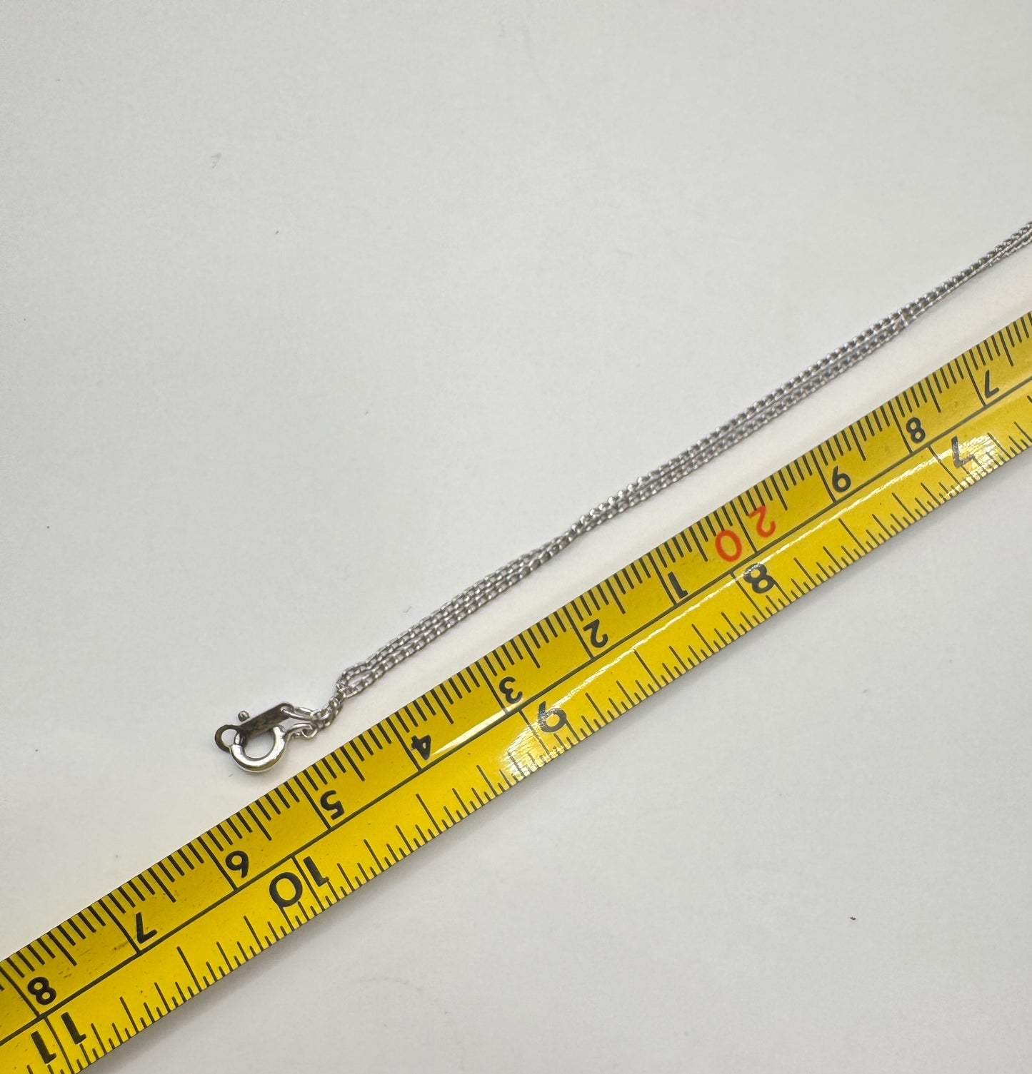 Vintage Sterling Silver Necklace with Crystal Pendant – 925