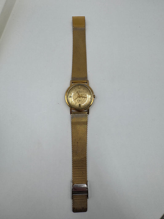 Vintage 1960s Mechanical Men’s Watch – Home Watch Co., 21 Jewels, Gold Mesh Band