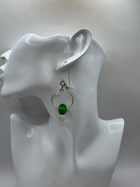 Vintage Artisan Sterling Silver Earrings with Murano Glass – Excellent Condition