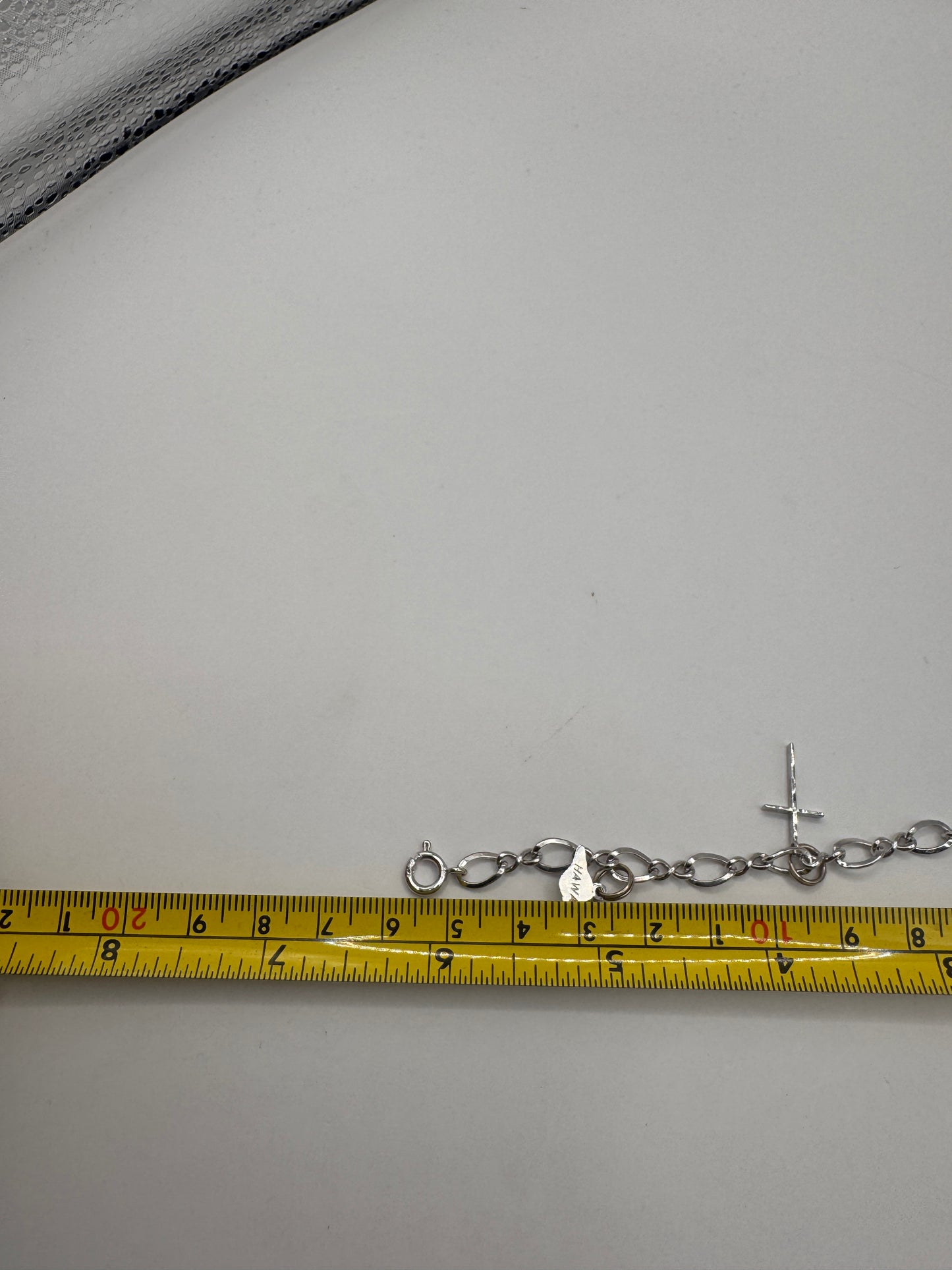 Vintage Sterling Silver Charm Bracelet – Ice Skate & Cross Charms