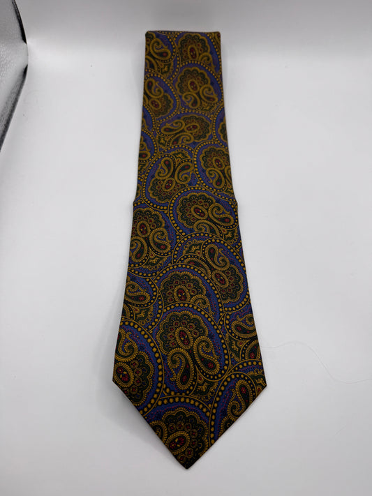 Vintage Yves Saint Laurent Silk Tie – Paisley Pattern, 54” x 3.5”, 100% Silk