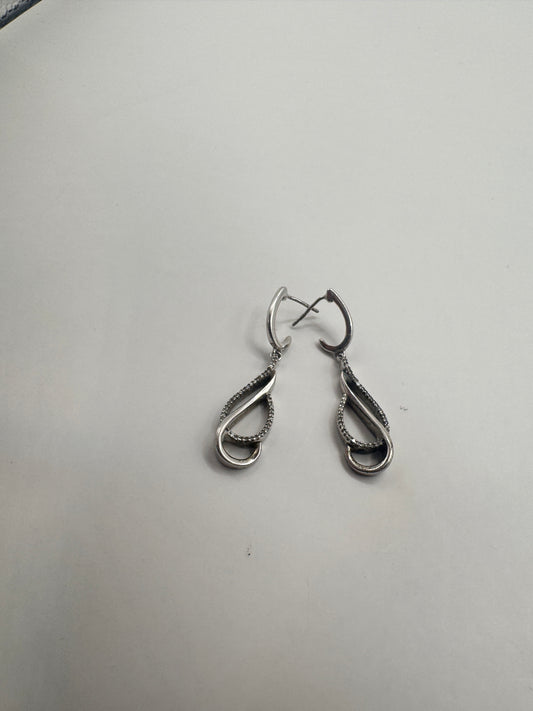 JWBR Sterling Silver 925 Earrings with Diamonds – Elegant Drop Design