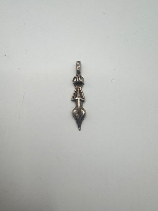 Sterling Silver 925 Abstract Goddess Pendant – Vintage Modernist Design