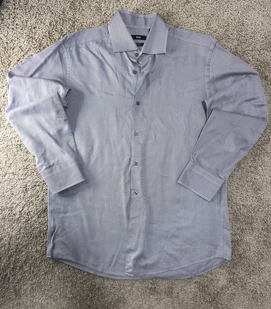 Boss Hugo Boss Men’s Dress Shirt – Size 42 (16 1/2), Regular Fit, Made in Italy
