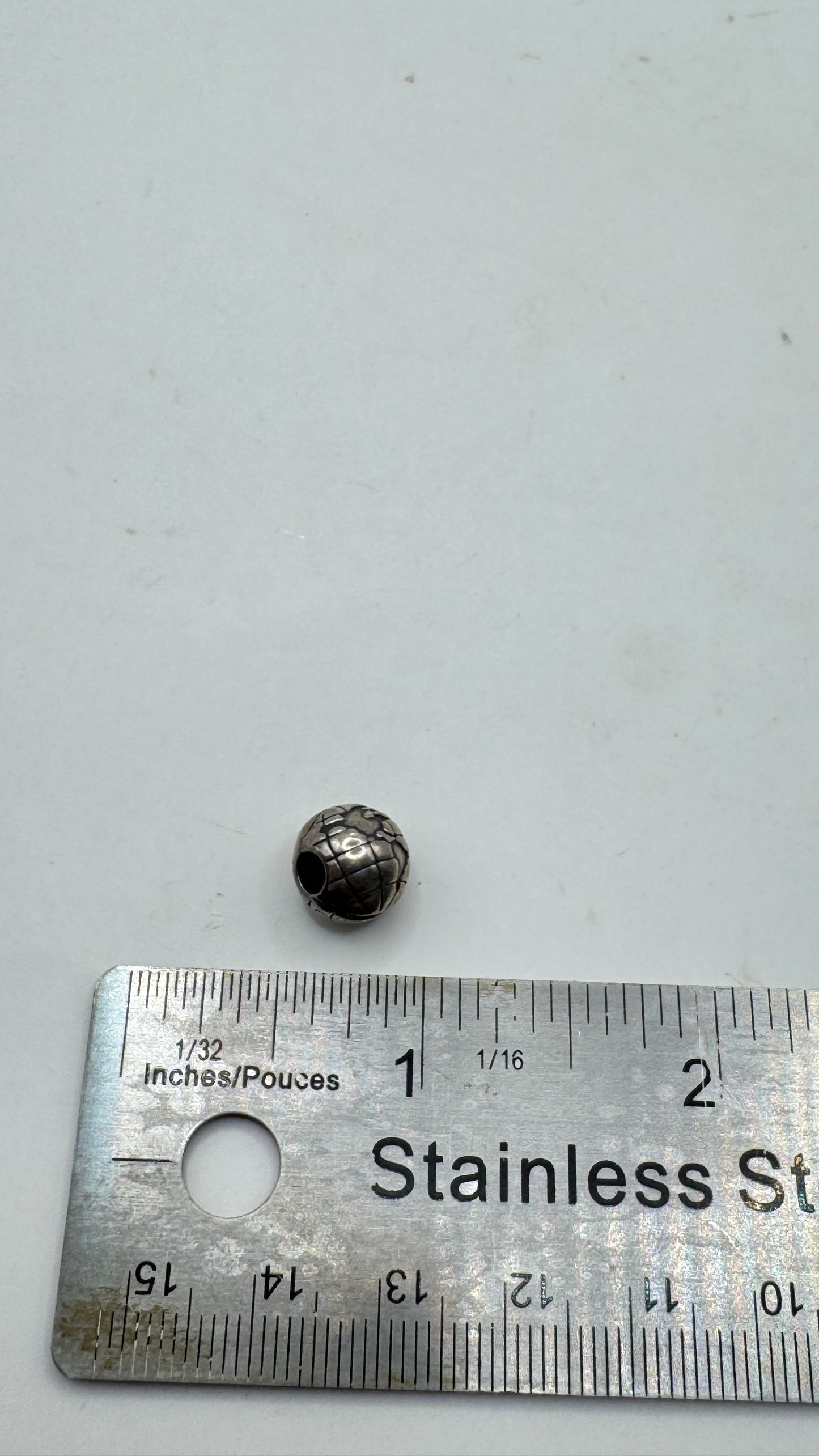 Authentic Pandora ALE 925 Sterling Silver Charm – Oxidized Abstract Pattern Bead