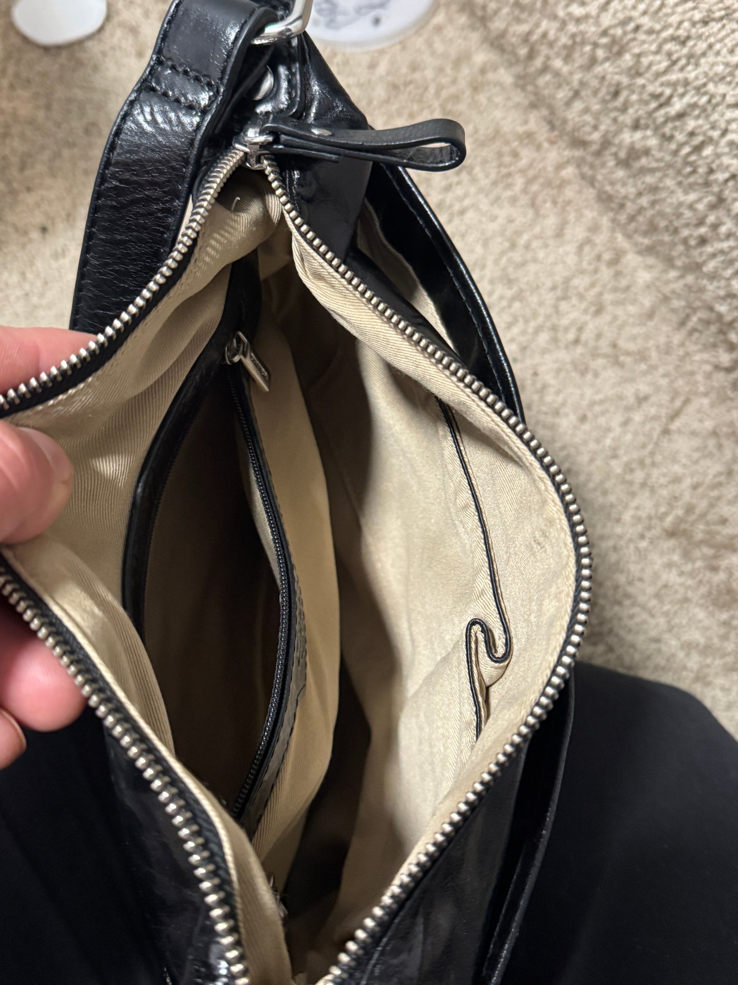 Vintage Danier Genuine Leather Black Shoulder Bag – Soft Leather Crossbody Purse 24” x 12”
