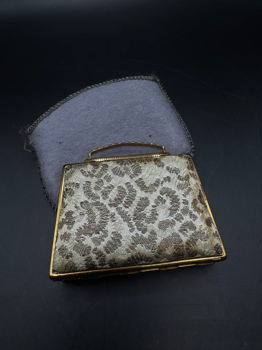 Vintage Mascot Gold-Tone Compact Powder