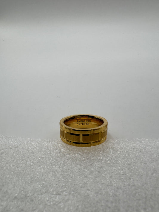 Tungsten Carbide Menβs Ring β Gold-Tone Comfort Band, Size US 8 (Like New)