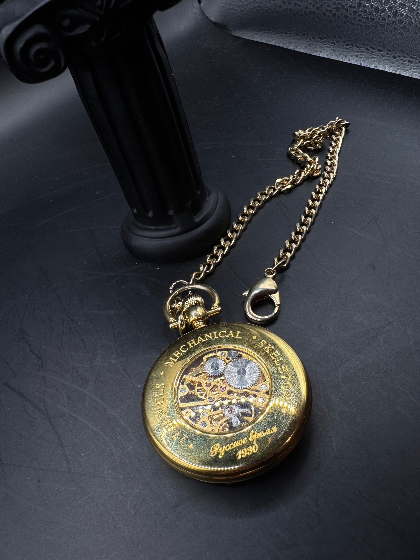 Vintage Poljot Skeleton Pocket Mechanical Watch – Perfect Working Condition