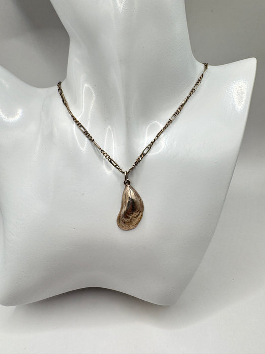 Vintage Sterling Silver Shell Necklace – 925, Organic Pendant
