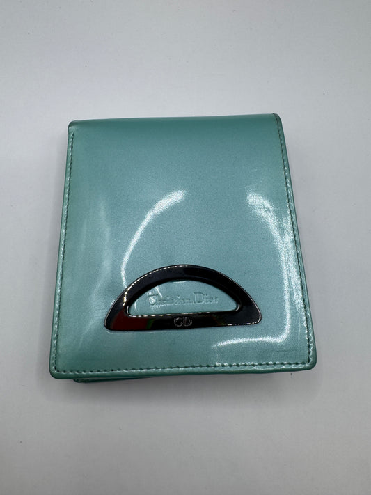 Authentic Christian Dior Wallet – 1970s/80s, Aqua Patent Leather, Excellent Condition