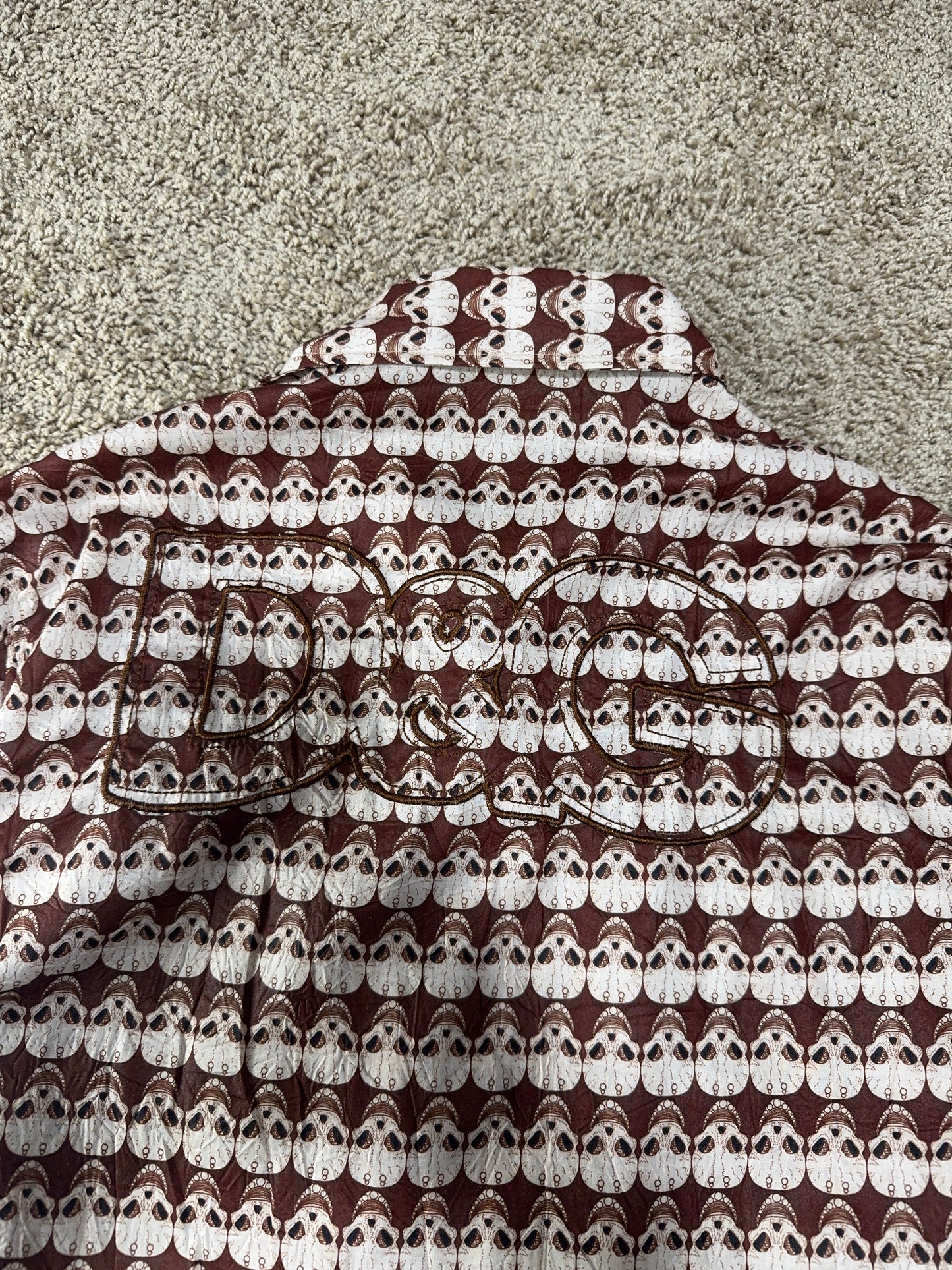 Rare Vintage D&G (Dolce & Gabbana) Men’s Shirt – Skull Print, Size M-L