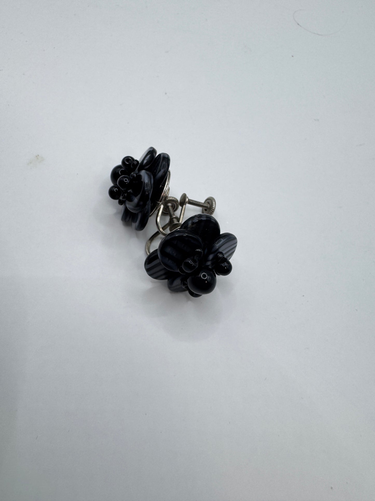 Vintage West Germany Sterling Silver Clip-On Earrings