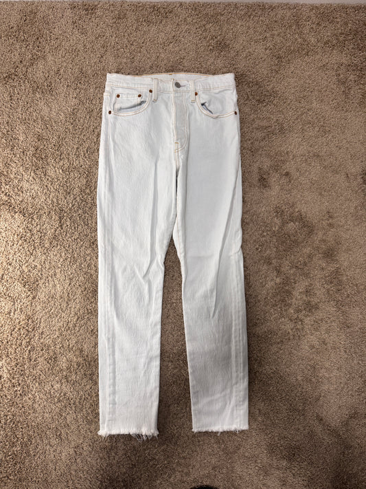 Levi’s 501 Skinny Women’s Jeans – W27 L28, White Denim, Raw Hem