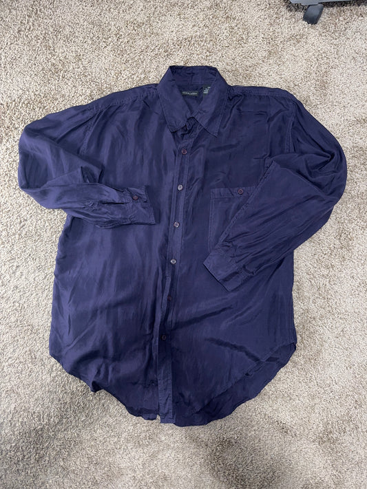Vintage Madison 100% Silk Men’s Shirt – 1970s-80s, Size M-L