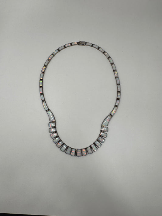 Vintage Opal Cleopatra Necklace – Sterling Silver