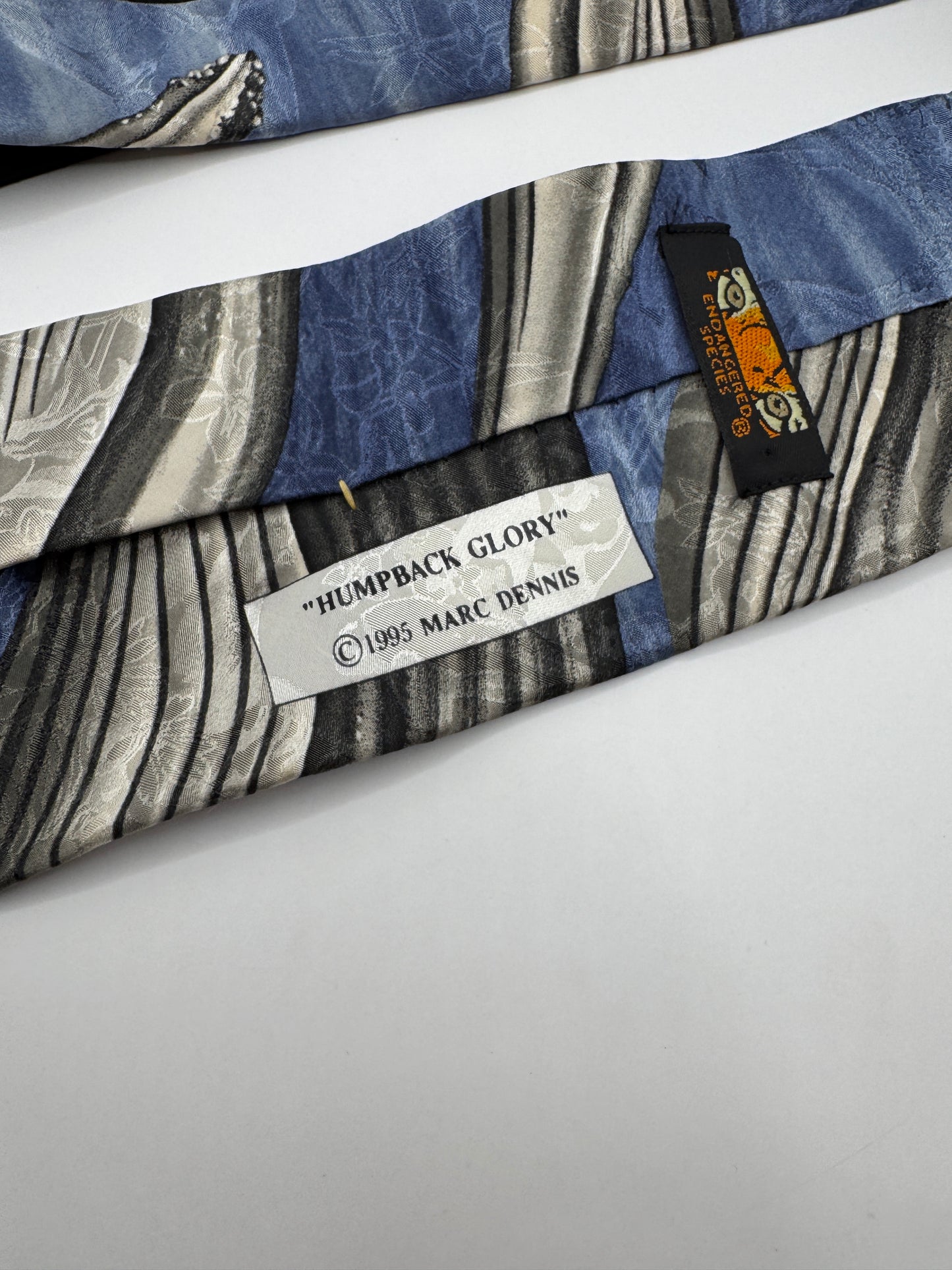 Vintage “Humpback Glory” Marc Denis Tie (1995) – 100% Silk, Whale Print