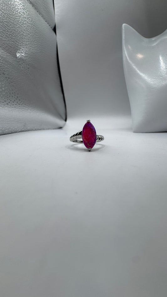 Sterling Silver Lab Opal Ring, Size 7 – Color-Changing, Like New