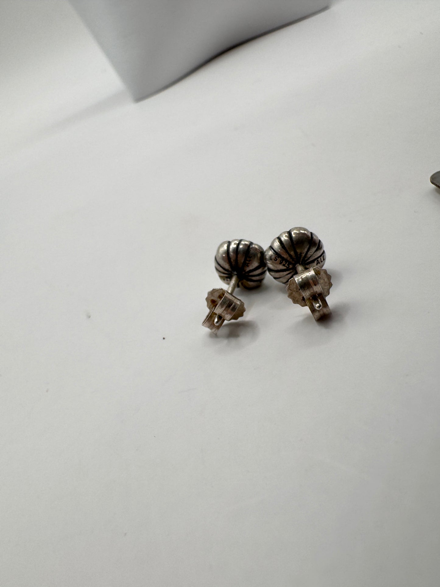 Pandora Sterling Silver Bloom Stud Earrings with Chrysoprase