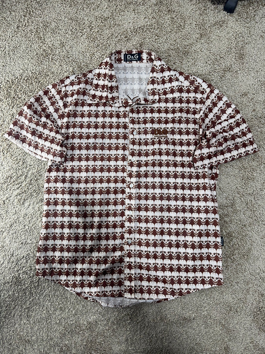 Rare Vintage D&G (Dolce & Gabbana) Men’s Shirt – Skull Print, Size M-L