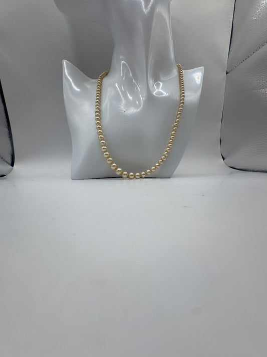 Vintage Natural Pearl Necklace – Painted, Excellent Condition