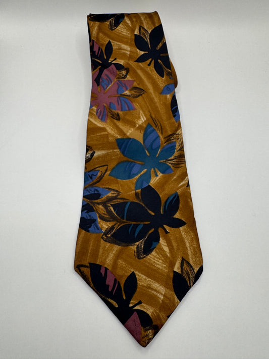Vintage Boulevard Club Platinum Collection Silk Tie – Bold Floral, 56” x 4”