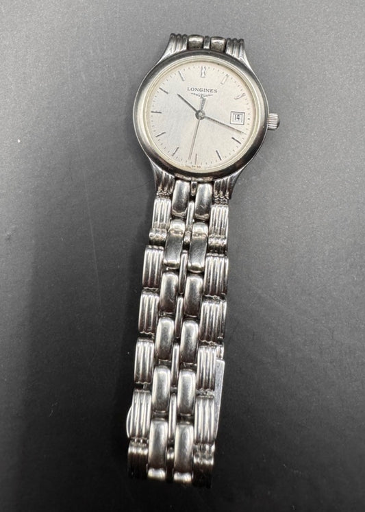 Vintage Longines Ladies Watch ~1990s β Stainless Steel Bracelet, Date Window, Used with Glass Defect