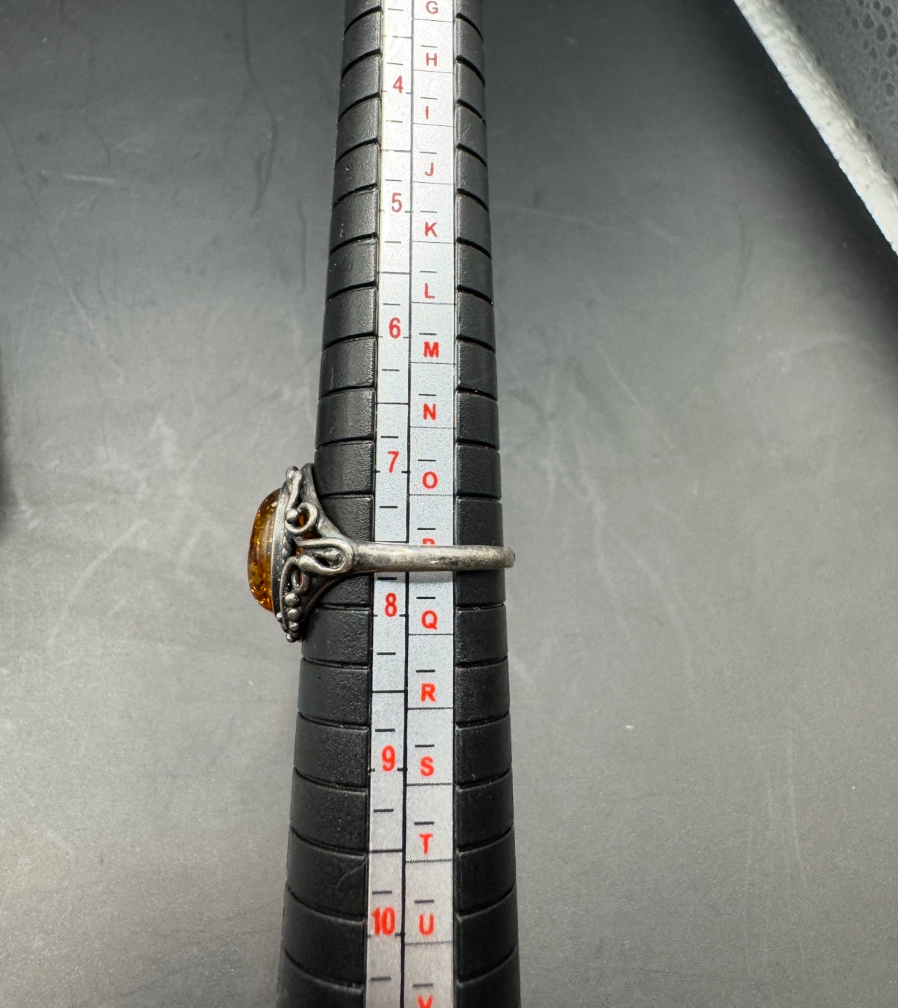 Vintage Sterling Silver 925 Baltic Amber Jewelry Set – Ring Size 7.5 & Stud Earrings