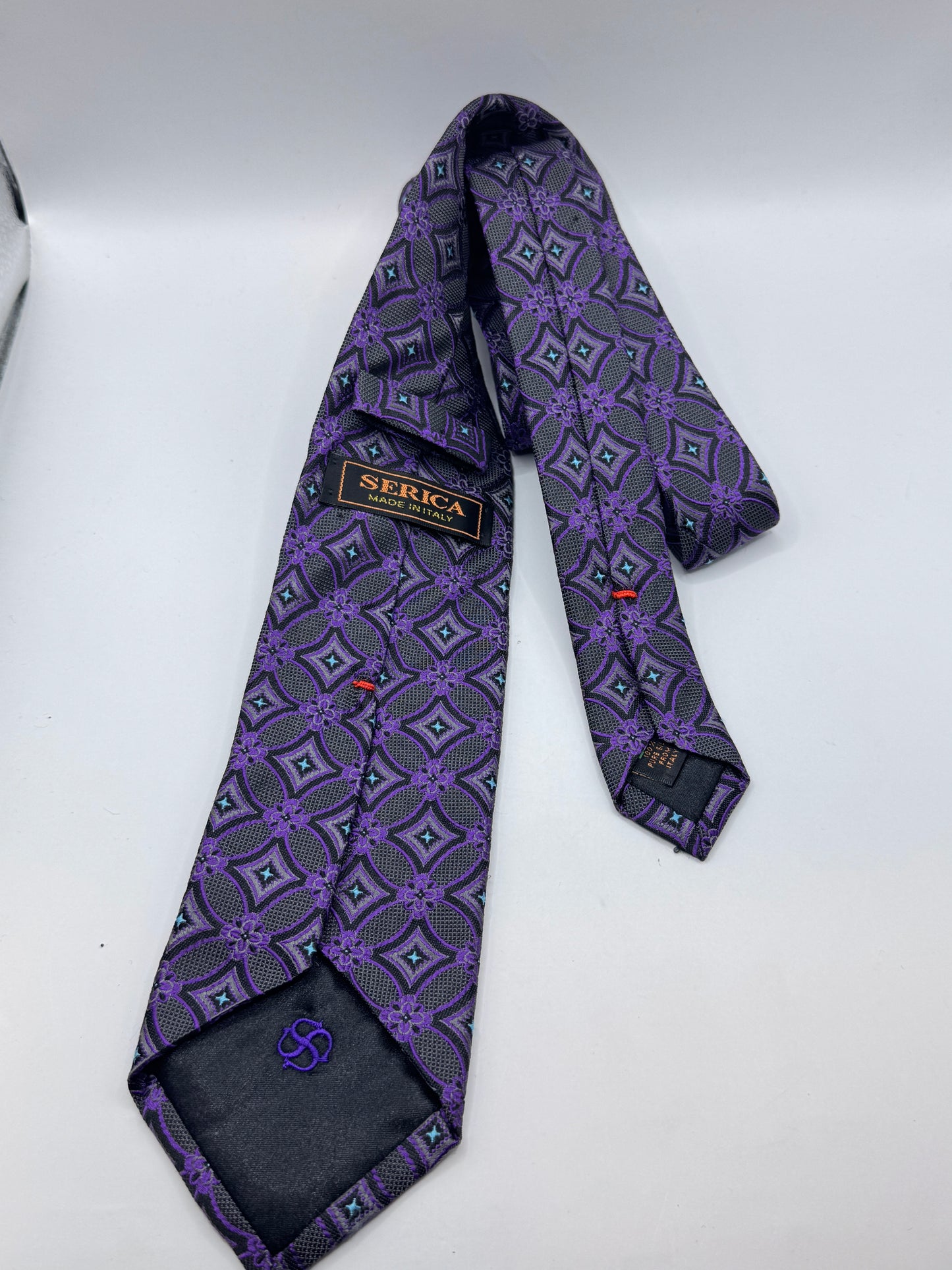 Vintage Serica 100% Silk Tie, Made in Italy, 59” x 3” – Excellent Condition