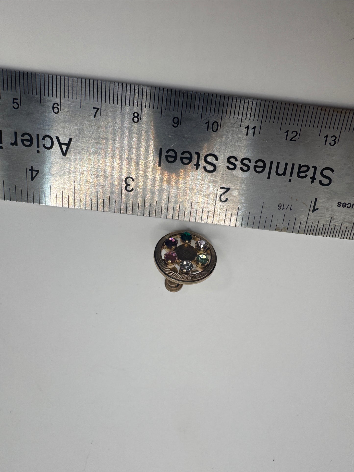 Anson Rainbow Crystal Clips Earrings – 1950s Gold-Plated Sterling Vintage Jewelry