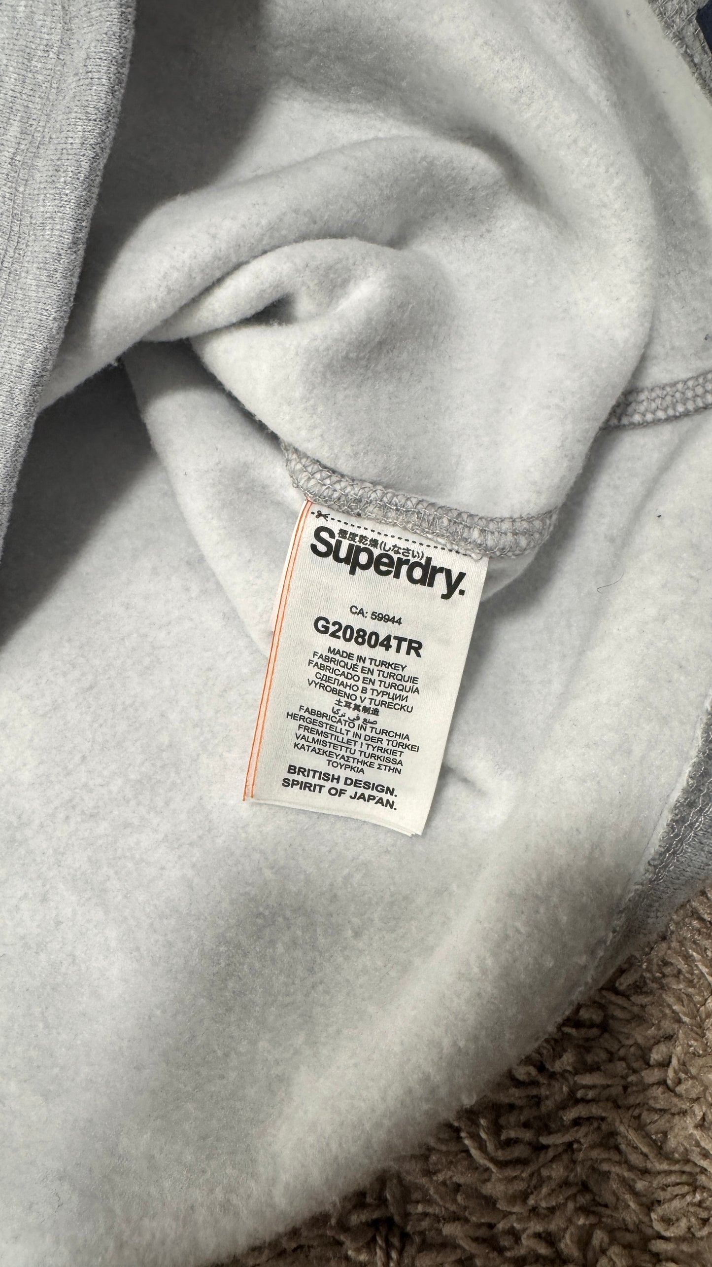 Superdry Women’s Cropped Hoodie – Size S, Grey, “Original Superdry Athletics” Graphic, NWT