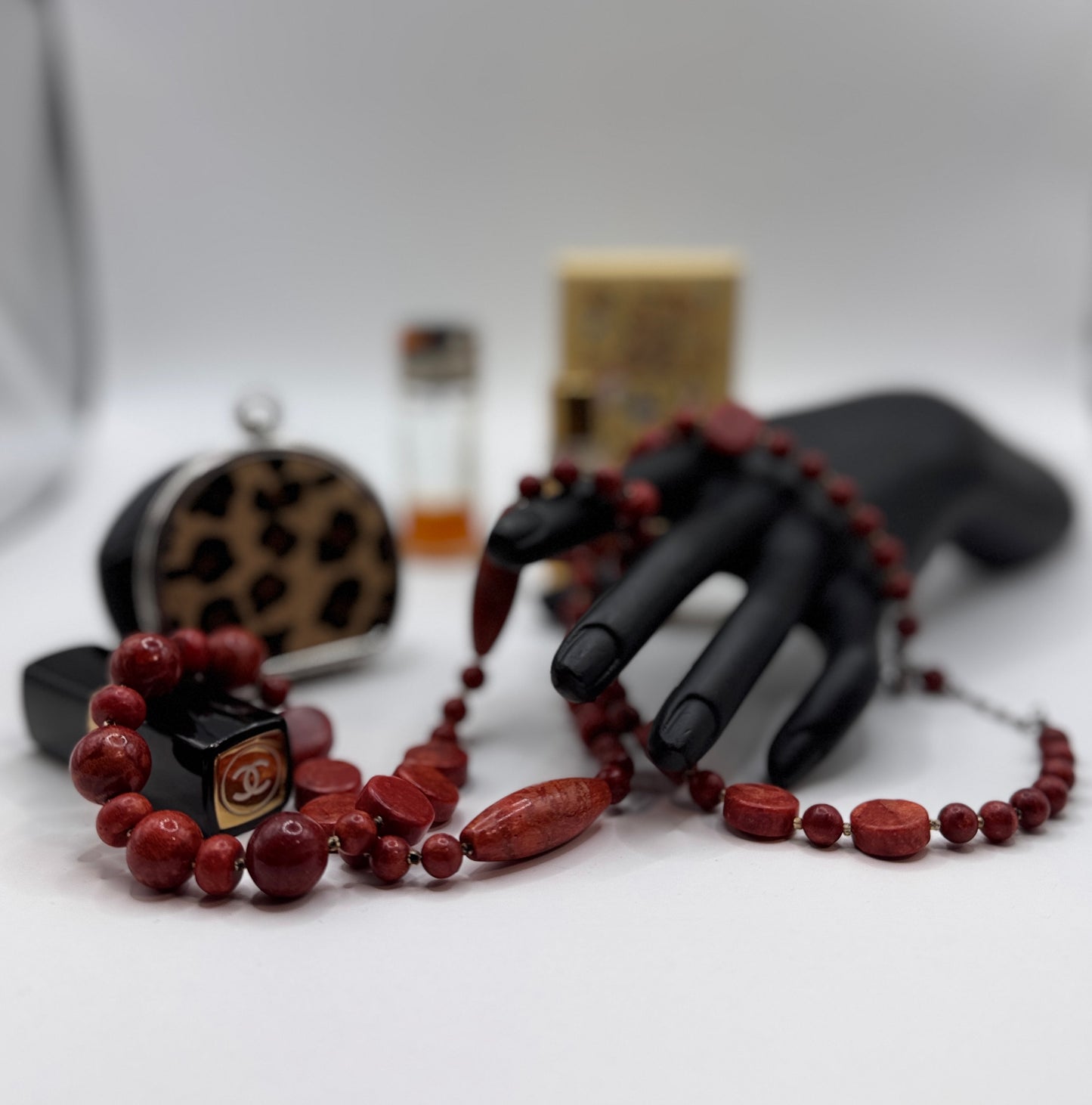 Red Coral Necklace – Victorian Revival (Mid-20th Century)