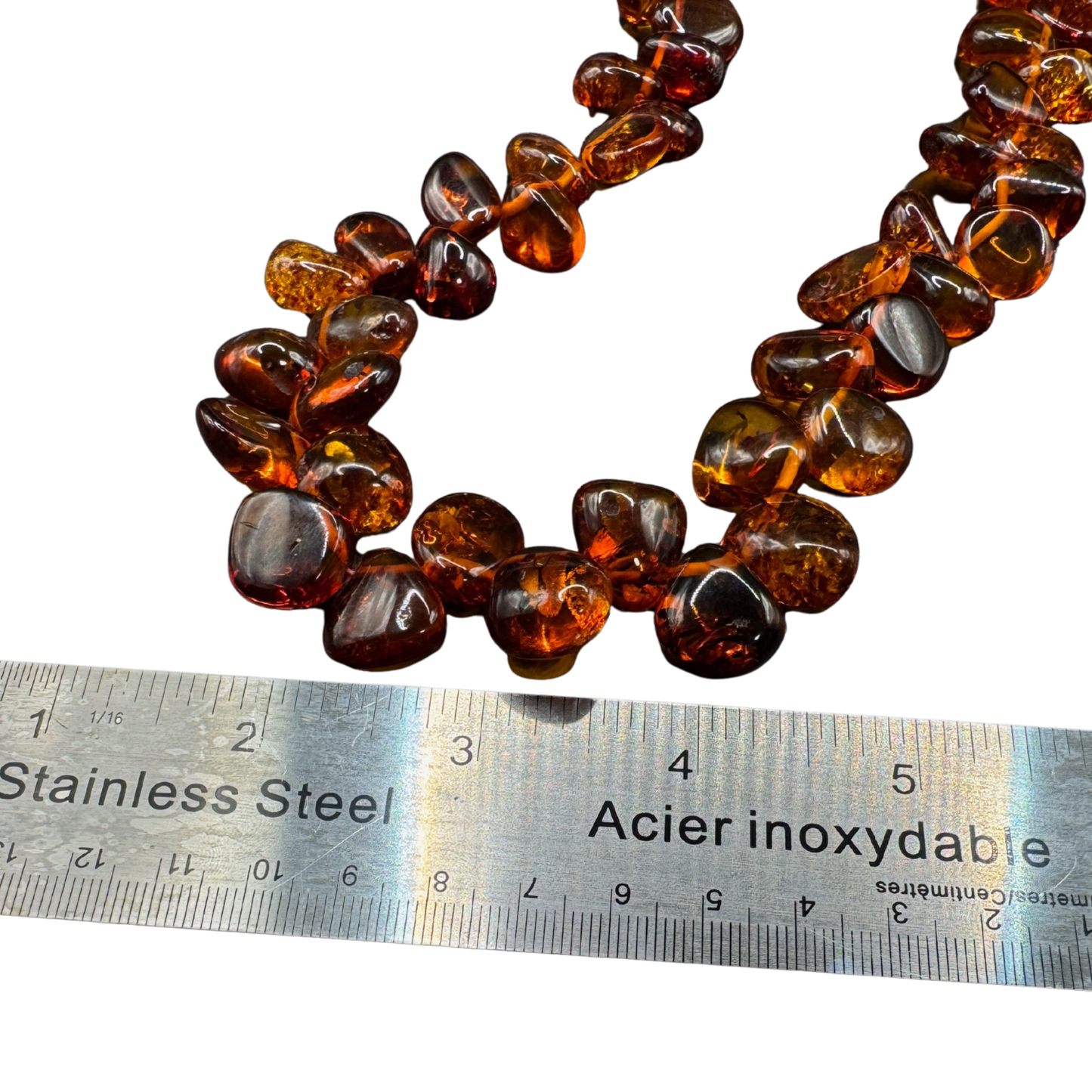 Baltic Amber Vintage Beaded Necklace – Authentic, Handcrafted, 26.5"