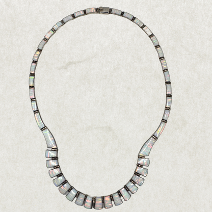 Vintage Opal Cleopatra Necklace – Sterling Silver