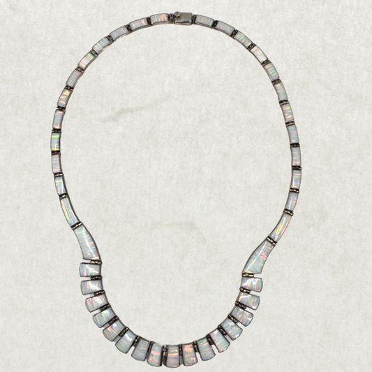 Vintage Opal Cleopatra Necklace – Sterling Silver