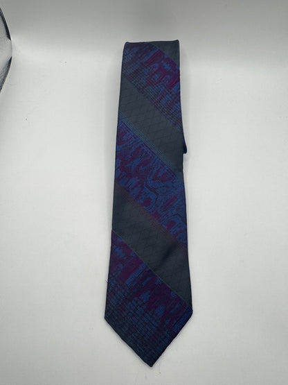 Vintage Givenchy Tie – Blue & Purple Pattern, 57” x 3”, 100% Polyester