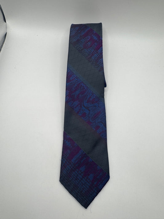 Vintage Givenchy Tie – Blue & Purple Pattern, 57” x 3”, 100% Polyester