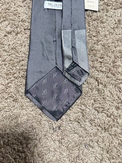 Vintage Pal Zileri Gruppo Forall 100% Silk Tie Gray Silver Striped BNWT Made in Italy 57” x 4”