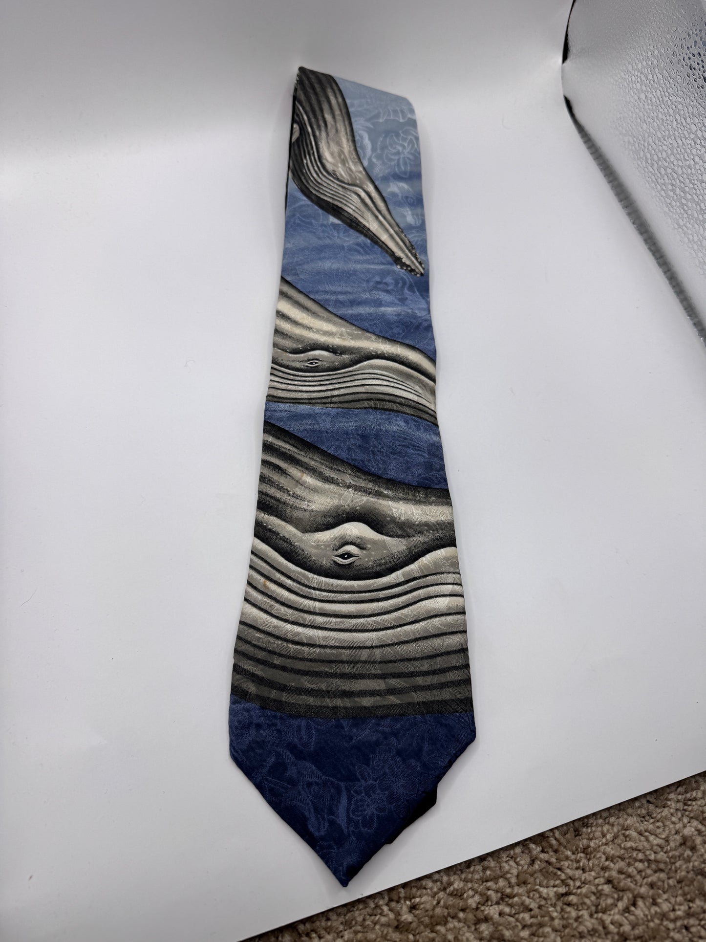 Vintage “Humpback Glory” Marc Denis Tie (1995) – 100% Silk, Whale Print