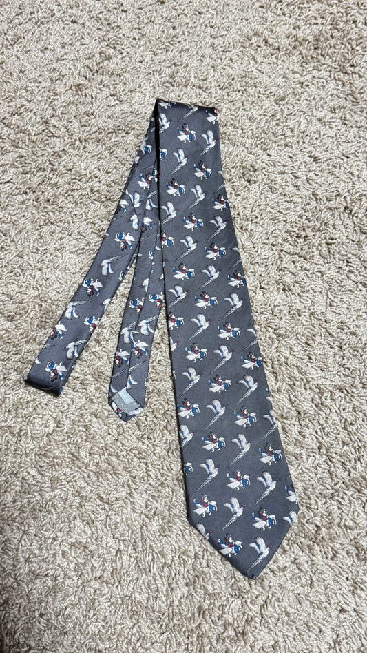 Vintage Balancine Disney Tie – Mickey Mouse Airplane Print, 100% Silk, Made in USA
