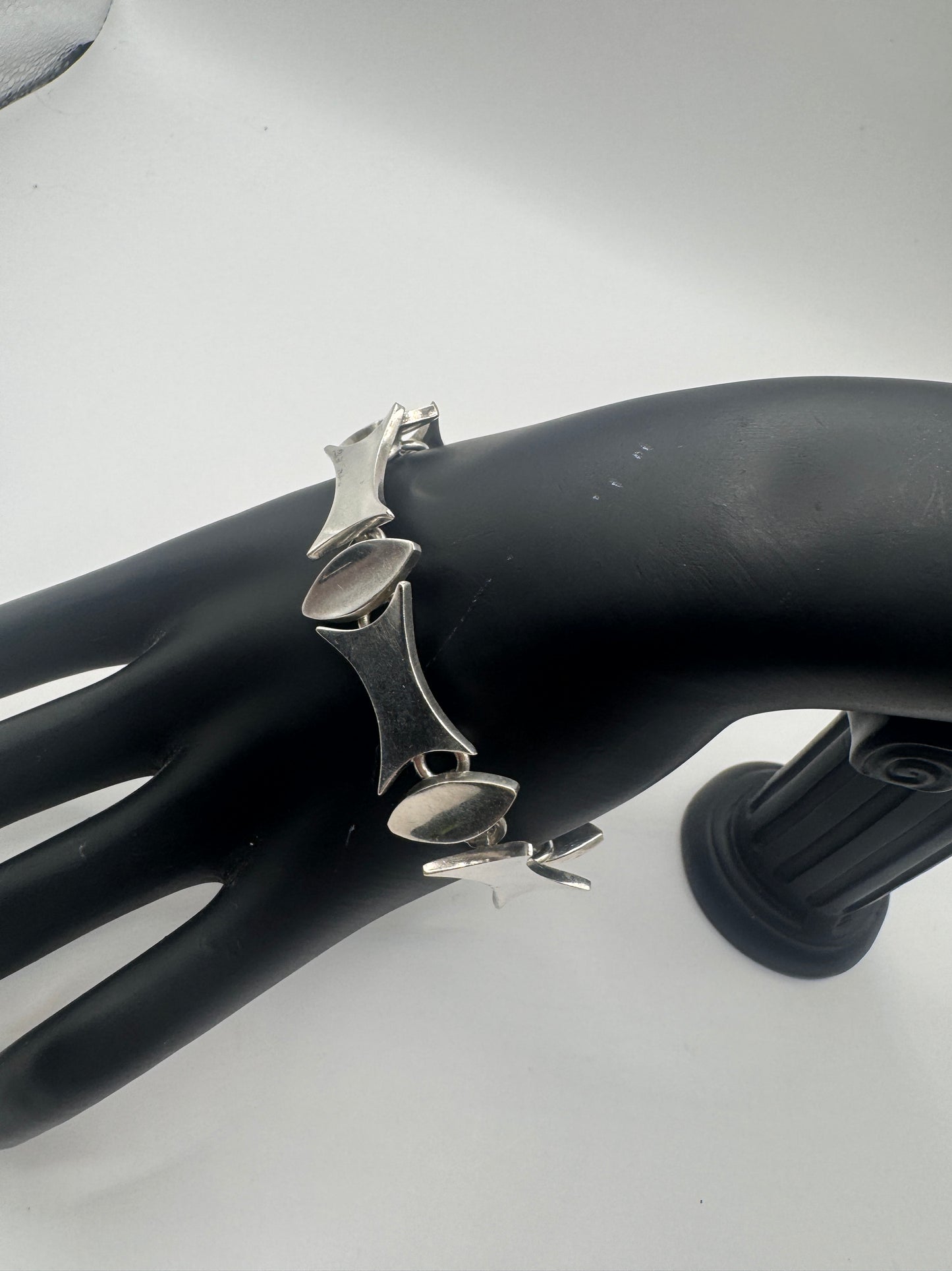 Vintage Taxco Modernist Sterling Silver Bracelet – Signed TF-15, Mexico 925, 1970s, 50.5g