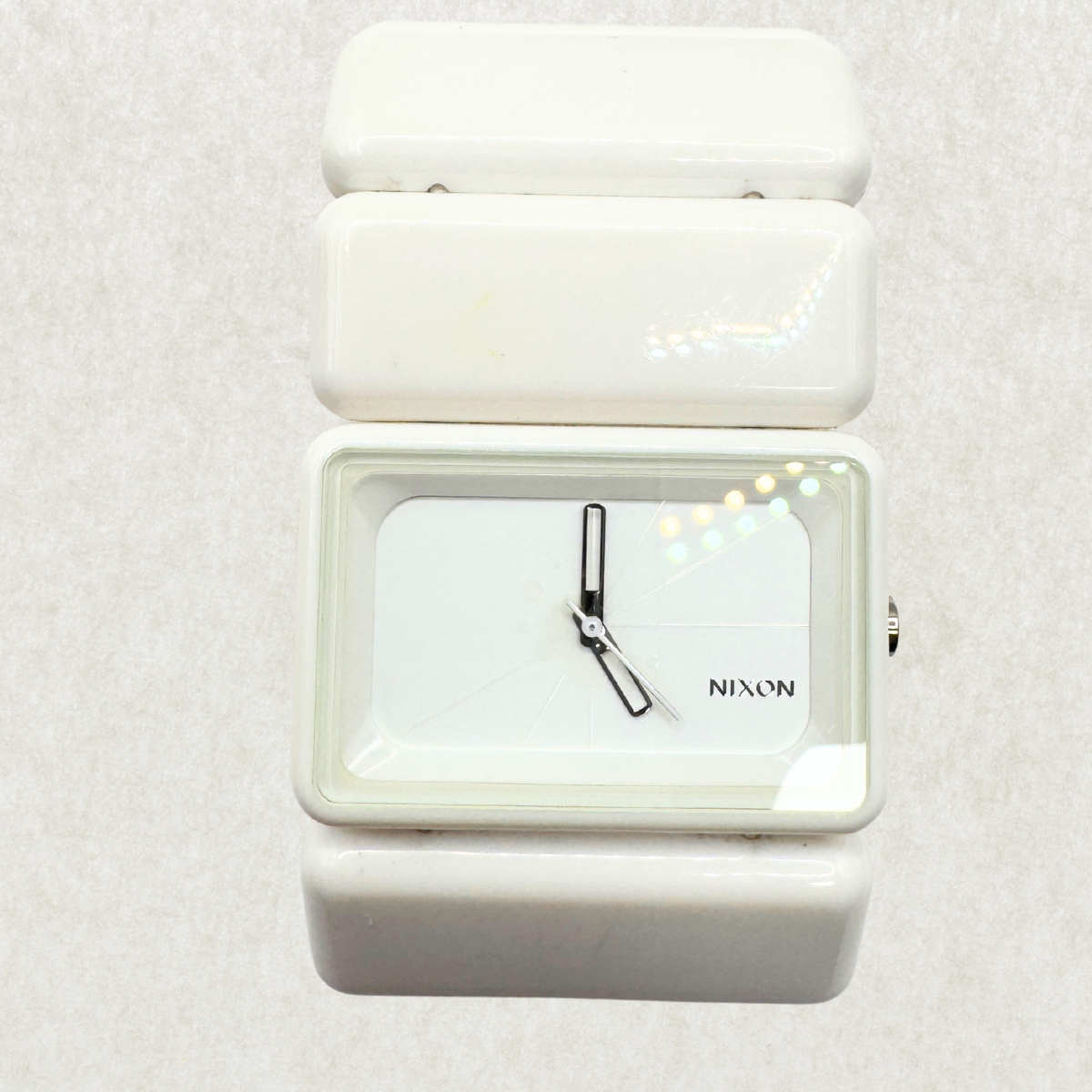 Nixon The Vega Watch – White, Minimalist Design, Working Condition