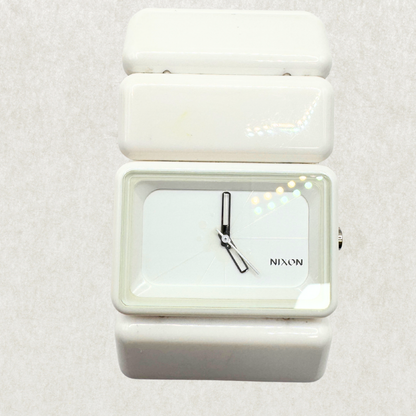 Nixon The Vega Watch – White, Minimalist Design, Working Condition