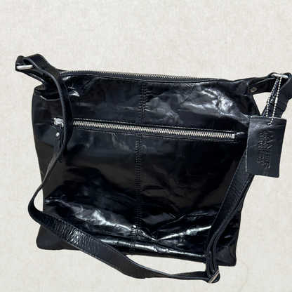 Vintage Danier Genuine Leather Black Shoulder Bag – Soft Leather Crossbody Purse 24” x 12”