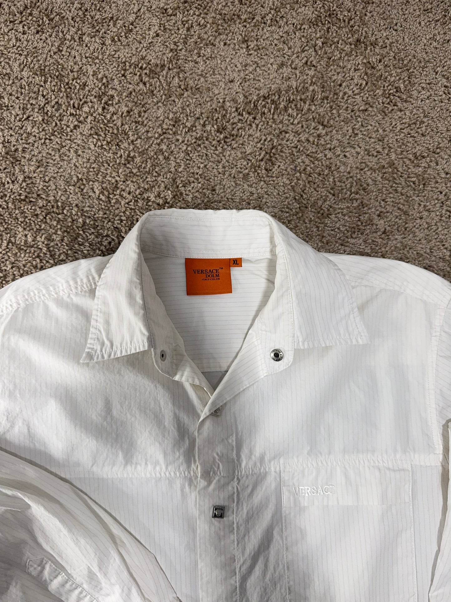 Versace Dolm Men’s Shirt – White, Size XL, Designer Details