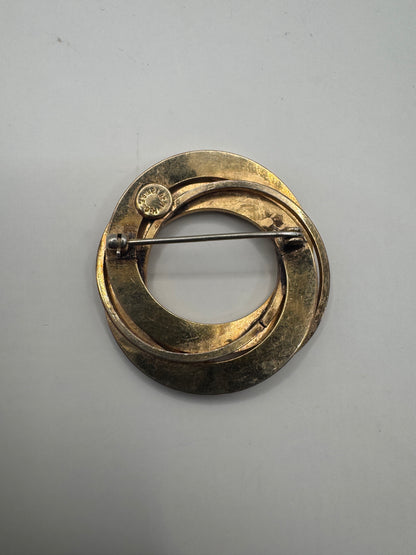 Vintage H.G. 1/20 12K Gold Filled Florentine Circle Brooch
